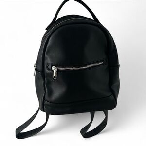 Black Leather Backpack